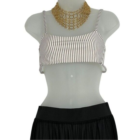 Kendall & Kylie Bikini Top - White, Black & Gold Size Small - Picture 1 of 7